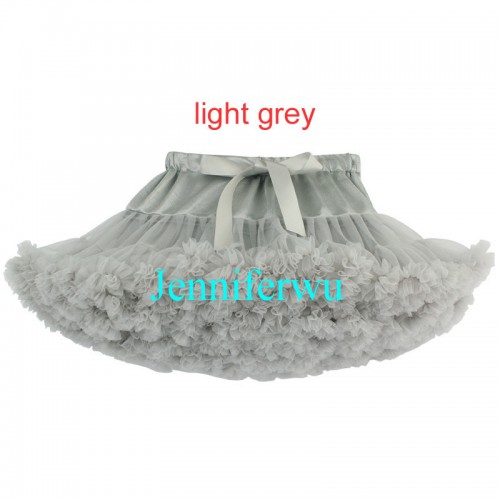 Adult /infant/girl/baby/toddler/kid Tutu Fluffy Party Skirt Soft Princess Ballet Pettiskirt Women's Dancewear light grey